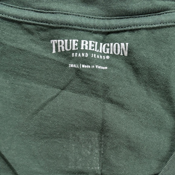 True Religion Women's Dark Green V-Neck Tee - Picture 3 of 6